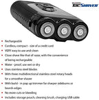 Bell+Howell Tacshaver 3D Rechargeable Rotary Shaver for Men with Pop-up Trimmer for Sideburns, Moustache and Beard, Waterproof, Portable, and Cordless Electric Razor As Seen On TV (Deluxe)
