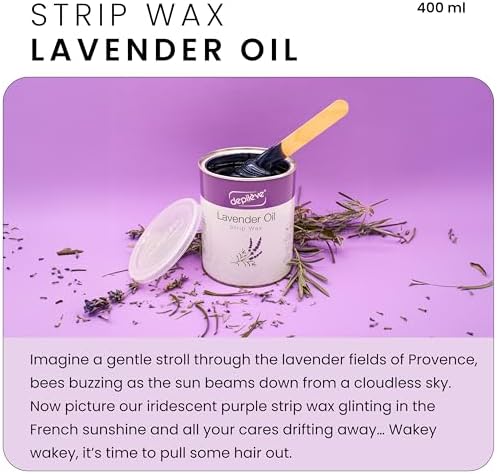 Depileve Strip Wax for Hair Removal - Lavender Rosin Wax for Sensitive Skin - Full-Body - Ideal for Delicate Areas - Moisturizing Strip - for Salon and At-Home Use - 14 oz