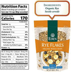 Eden Organic Rye Flakes, 16 oz, Toasted and Rolled, 100% Whole Grain, Cereal, Hot or Cold