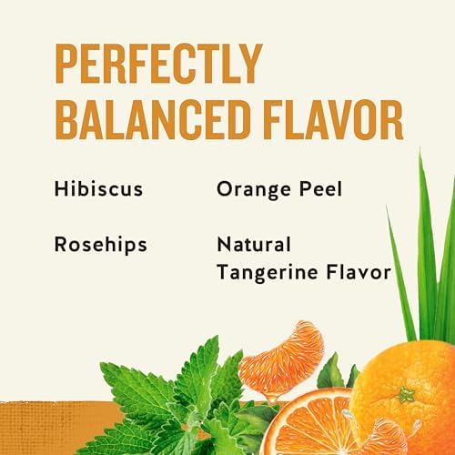 Celestial Seasonings Tangerine Orange Zinger Herbal Tea, Caffeine Free, 20 Tea Bags Box