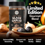 Premium Black Garlic BBQ Rub – Limited Edition Universal Seasoning – Infused with Rich, Umami Flavour – Bold & Smoky Spice Blend – Large Jar (230g)