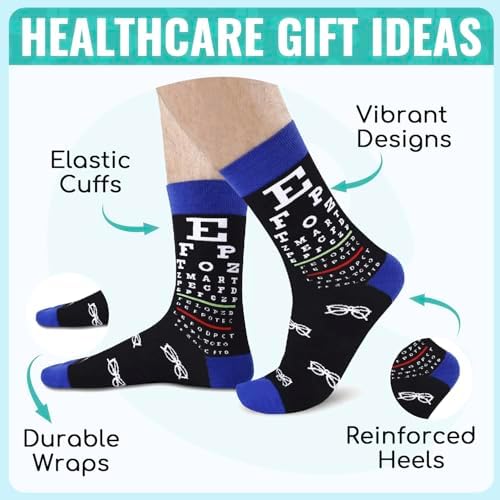 HAPPYPOP Funny Socks for Men - American Flag Optometry Golf Bowling Medical Teeth Gifts