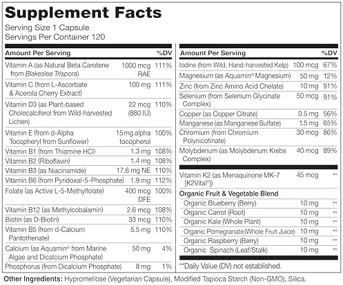 NATURELO Mens Multivitamins - One Daily Multivitamin for Men with Vitamins, Minerals & Organic Whole Foods, Boost Energy & Health, Non-GMO, 120 Vegetarian Capsules