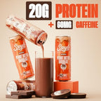 Spylt High Protein Chocolate/Peanut Butter Chocolate Milk with 60mg Caffeine & 20g Protein - 90 Calories, Ready to Drink, Sugar Free, Lactose Free Milk, Perfect for Workout Recovery & Afternoon Pick