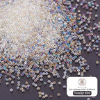 Pandahall 50g Translucence DIY 3D Caviar Nail Art Decoration Mini Micro Glass Beads for Nail Care No Hole Crystal 0.6-0.8mm X-MRMJ-R038-B02