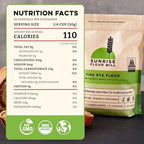 Sunrise Flour Mill Organic Fine Rye Flour | 2 LB | Rye Flour Organic | Whole Grain Bread Flour for Sourdough | No Artificial Ingredients | Non-Aluminum Baking Powder