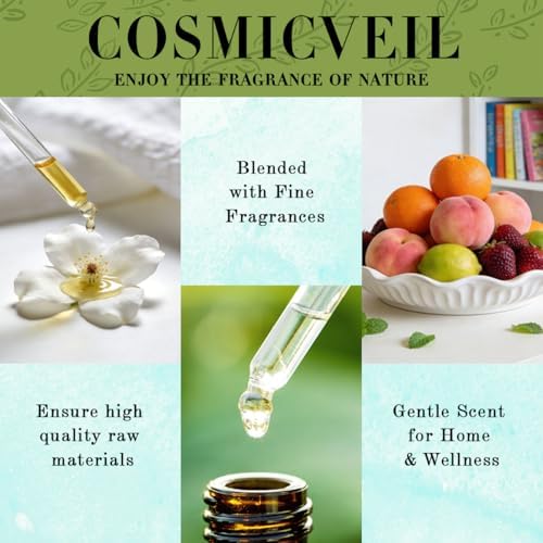 Blueberry Essential Oil Fragrance Oil for Aroma Diffuser,Humidifier,Home Fragrance,Cleaning,Body Care,Massage,Yoga,DIY Candle,DIY Soap CosmicVeil（Blueberry，4 Fl Oz (Pack of 1)）