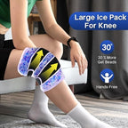 Knee Ice Pack Wrap for Pain Relief Reusable Gel Ice Wrap for Leg Injuries Swelling Knee Replacement Post-Surgery Recovery Adjustable Cold Compression Therapy Wrap for Arthritis