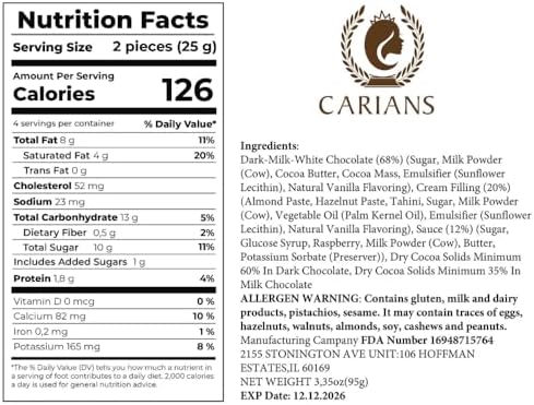 CARIANS Dubai Chocolate Gift Box, Chocolate Candy with Pistachio and Kunafa, Individually Wrapped Chocolate, Great for Gift Giving and Anniversary, 10 Pc