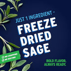 Litehouse Freeze Dried Sage - Substitute for Fresh Sage, Jar Equal to 3 Sage Fresh Bunches, Organic, Sage Seasoning, Non-GMO, Gluten-Free - 0.30 Ounce