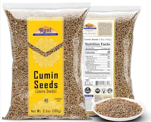 Rani Cumin Seeds Whole (Jeera) Spice 3.5oz (100g) ~ All Natural | Gluten Friendly | NON-GMO | Kosher | Vegan | Indian Origin