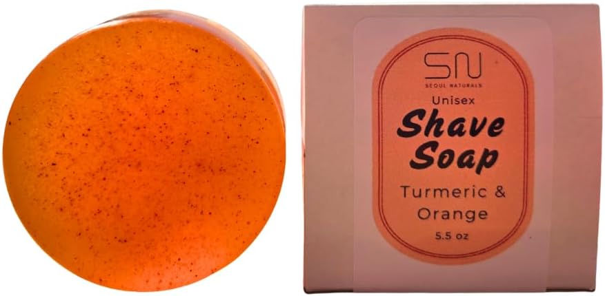 Seoul Naturals Shaving Bar Soap, Turmeric & Orange Scent, k beauty, 5.5 oz