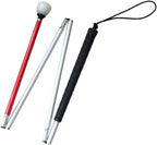 White Cane Aluminum Mobility Folding Cane for The Blind (Folds Down 4 Sections) (123 cm (48.4 inch))