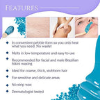 Satin Smooth Titanium Blue Hard Wax with Azulene Oil & Vitamin E, Thin Film Pebble Wax for Coarse Hair, Brazilian Bikini Waxing, Ideal for Sensitive Skin, Hair Removal Wax, 35oz