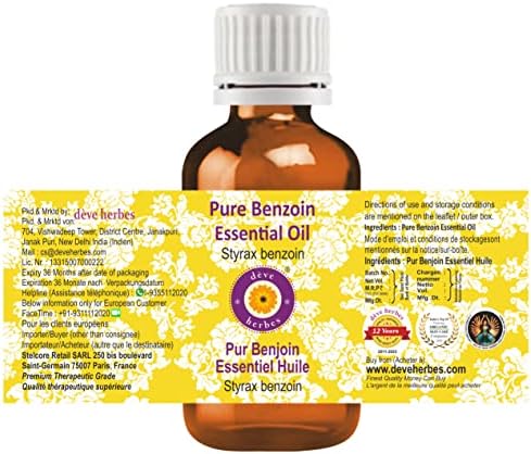 dève herbes Benzoin Essential Oil (Styrax Benzoin) Pure | Viscous Texture | Rich Aroma | Unisex | All Skin Types | for External Use Only | Natural Extract | Steam Distilled 30ml (1 oz)