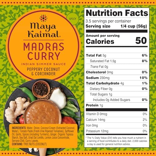 Maya Kaimal Indian Simmer Sauce, Tikka Masala, Madras Curry & Spicy Vindaloo, 2 of Each, 7oz Easy Pour Pouch | Vegetarian, Gluten Free, Non-GMO