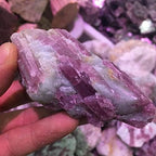 SHANGMAOYO Natural Crystal Rough Natural red Tourmaline Rought Stone Rubellite Stones Crystal specimens (Size : 80-90g)