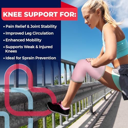 Dr. Arthritis Doctor-Developed Thick Knee Brace Support, Secure Compression Sleeve for Joint Stability (Pink, S)