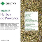 Organic Herbes de Provence by Journey Spice Co. | Gourmet French Herb Blend Seasoning for Poultry, Vegetables, Seafood, Meat, Sandwiches, and More | Non-GMO, Natural, Salt-Free, Vegan, Gluten-Free | 1.8 oz. | Resealable/Reusable Cap