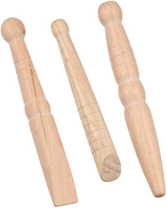 3 Pcs/Set Wooden Massage Stick Foot Hand Massage Wood Stick Tools Smooth Wood Rod Acupuncture Point Massager