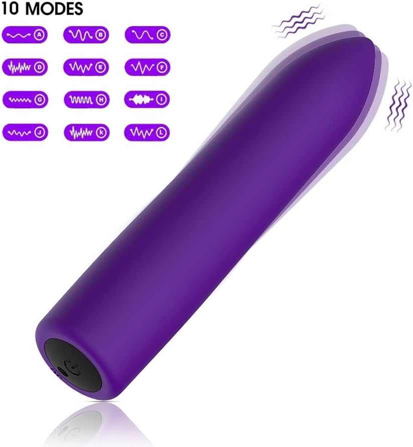 Waterproof 10 Modes Quiet Powerful Handheld Electric Bullet Tool，Bullet Massage Rod Travel Portable Silicone Massage Ball for Women PZ33011