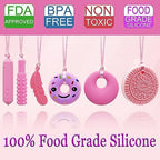 Chew Necklaces for Sensory Kids, Silicone Chewy Necklace for Children with Autism, ADHD, SPD, Chewing, 6 Pack Autism Sensory Toys