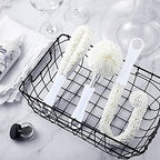 Boao 3 Pcs Wine Decanter Cleaning Brushes with Stainless Steel Cleaning Balls Wine Glass Flexible Bottle Scourers Brushes Cleaners Polishers for Decanter Glass Goblets Champagne Flutes Cups