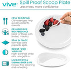 Vive Spill-Proof Scoop Plate, 9" (2 Pack) - Dish with Wall for Disabled, Handicapped, Elderly Adults with Special Needs from Parkinsons, Dementia, Stroke, Tremors with - Non Skid Padded Bottom