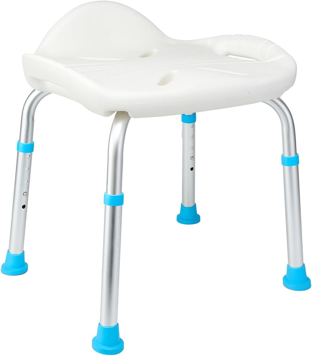 Shower Chair for Inside Shower with Compact Back, Shower Stool with Adjustable Height, Bath Seat for Bathtub, Safety Bath Stool for Seniors and Disabled, Heavy Duty 330 lbs