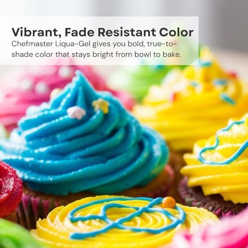 Chefmaster Coal Black Liqua -Gel Food Coloring | Vibrant Color | Professional-Grade Dye for Icing, Frosting, Fondant | Fade-Resistant | 10.5 oz