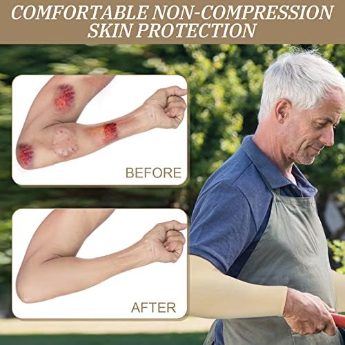 Janmercy 8 Pairs Elderly Skin Thin Protector Sleeves Bruise Abrasions Protective Arm Sleeve