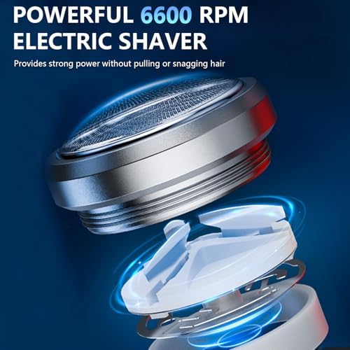 Mini Electric Shaver for Men, Small Face Shaver, Pocket Size Cordless Razor, Foil Shaver Body Hair Groomers, Wet & Dry Use, USB Rechargeable Compact Beard Trimmer for Travel, Car & Home