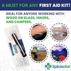 Painless Splinter Removal Kit (30-Pack) | Pull Out Splinters Fast & Easy | Compact First Aid for Home, Travel & Camping | Great for Hiking, Woodworking & Outdoors | No Tweezers Needed