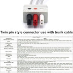 skmeditec 3FT 3 Leads Cable AHA Snap Wire Compatible with AAMI/MindrayDatascope and Most Monitors, TPU Cord with Twin Pin Style Connector