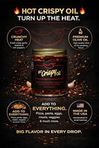 The "Hot Tub" from Hot Crispy Oil, Unique Blend of Fresh Crispy Garlic, Shallots, Hot Chili Peppers and Olive Oil, 16 oz Chili Crisp Oil
