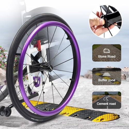 Sports and Leisure Wheelchairs for Adults,Sports Folding Transport Wheelchair,Self-propelled Manual Wheelchairs,Aluminum,Quick Release Rear Wheels, 24” Rear Wheels(Seat Width 42cm/16.5in,A)