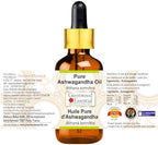 Greenwood Essential Pure Ashwagandha Oil (Withania somnifera) with Glass Dropper Premium Therapeutic Grade for Hair, Skin & Aromatherapy (Pack of Two) 100ml X 2 (6.76 oz)