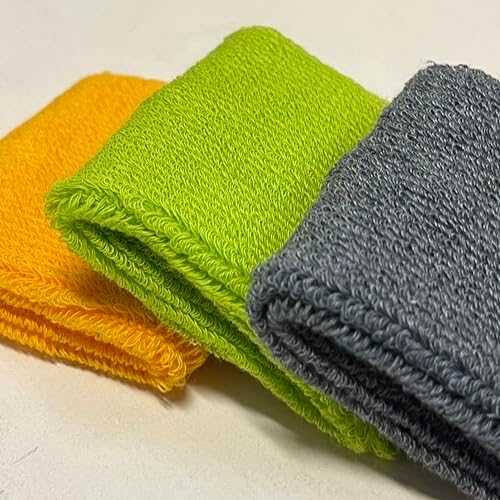Couver Wrist Sweatbands Absorbent Sweatbands for Tennis Football Basketball Running Athletic Sports and Working Out - Solid Cotton Terry Colth Sport Wristband(1 Pair)