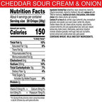 Cheez-It Snap'd Cheese Cracker Chips, Thin Crisps, Lunch Snacks, Cheddar Sour Cream and Onion, 21.6oz Case (6 Pouches)