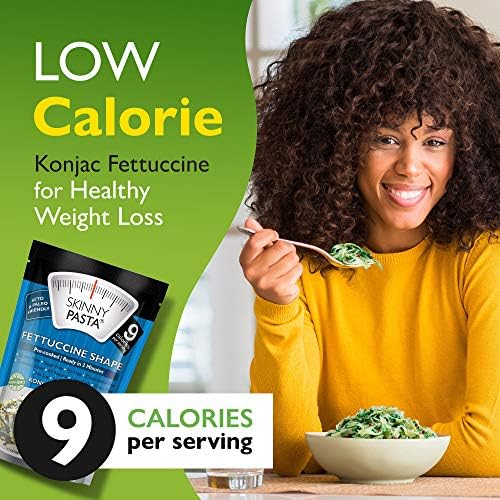 SKINNY PASTA Fettuccine - Healthy Konjac Shirataki Noodles, Low Carb Keto Pasta, Gluten Free, 6 Pack