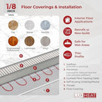 LuxHeat 30sqft Floor Heating Cable Kit - 120v Heated Floor Kit for Tile - Heated Flooring System Includes UDG4 Programmable Thermostat w/GFCI, Electric Heating Cable, Strapping, Sensor & Alarm