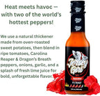 Jersey Girl Hot Sauce Co Scorchin' Hot Sauce - Made with Carolina Reaper & Dragon's Breath Peppers/2 of the Hottest Peppers in the World - All Natural, A Sodium/Salt Free Condiment - 5 Oz Bottle
