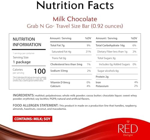 Red Delight Chocolate Variety Packs - Milk Chocolate Bars - 0.92 oz, Pack of 24 Snack Size Candy Bars- Kosher, No Added Sugar, Gluten Free, Non-GMO - Birthday Gift with 14” Plush Teddy Bear