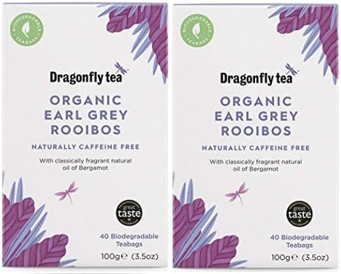 (2 Pack) - Dragonfly Tea - Earl Grey Rooibos Tea | 40 Bag | 2 PACK BUNDLE