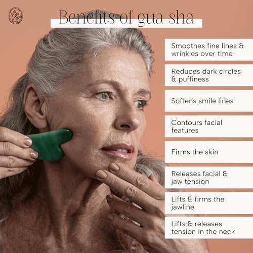 Mount Lai Jade Gua Sha Facial Tool – The Stone of Eternal Youth – 100% Genuine Jade Stone Face Sculpting Tool for Lymphatic Drainage, Puffiness Reduction & Timeless Radiance