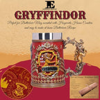 Butterbeer Bundle Includes – 1 HP Gryffindor Decorative Goblet – Wizard School House Coaster Set of 4 – 1 Ultimate Butterbeer Recipe