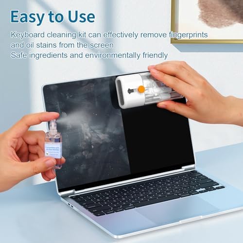 Keyboard Cleaner Laptop Cleaning Kit - All in One Computer Tech Cleaning Brush, Multi-Function Pc Accessories with Airpod Cleaning Kit, Electronic Laptop Screen Cleaner for MacBook, iPhone, Gaming