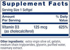 Life Extension Vitamin D3 125 mcg (5000 IU), Bone Health, Brain Performance, Immune System Support, Gluten-Free, Non-GMO, Once Daily, Two-Month Supply, 60 Softgels