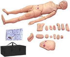 Professional Life Size Patient Care Manikin Training CPR Simulator Basic Nursing Skills Geriatric Human Model Mannequin Full Body for Students Education Teaching Medical Training Skills 170cm
