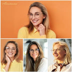 AMOMOMA 3-Pack Retro Cat Eye Reading Glasses for Women Trendy Blue Light Blocking Computer Readers Metal AM6199